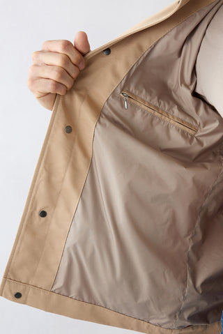  Orta Bej Klasik Yaka Çıtçıtlı Cepli Mevsimlik Mont