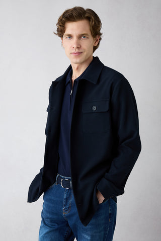  Koyu Lacivert Regular Fit Klasik Yaka Mont