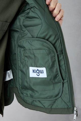  Orta Haki Regular Fit Dik Yaka Polyester Kapitone Spor Yelek