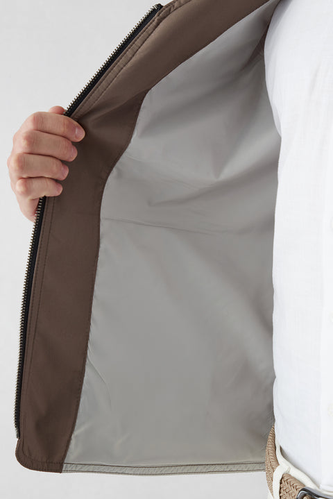 Medium Mink V-Neck Pocketed Zippered Safari Sport Vest