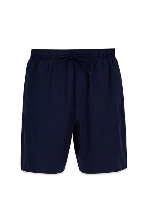 Dark Navy Regular Fit Drawstring Plain Swim Shorts