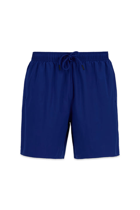 Saks Blue Regular Fit Drawstring Waist Plain Pocket Swim Shorts
