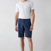 Mid Navy Regular Fit Standard Cut Bermuda Shorts