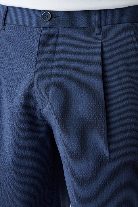 Mid Navy Regular Fit Standard Cut Bermuda Shorts