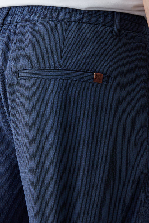 Mid Navy Regular Fit Standard Cut Bermuda Shorts