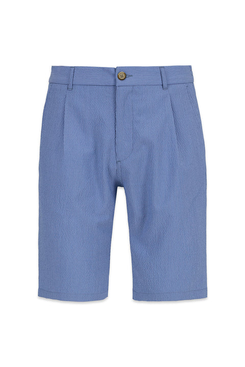 Light Blue Regular Fit Standard Cut Bermuda Shorts