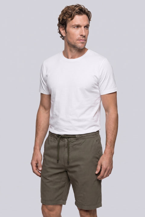 Medium Khaki Regular Fit Standard Cut Bermuda Shorts
