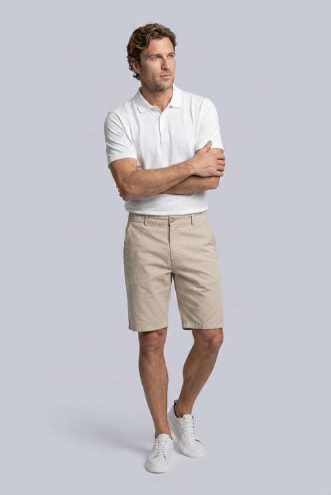 Stone Regular Fit Standard Cut Striped Elastic Waist Bermuda Shorts