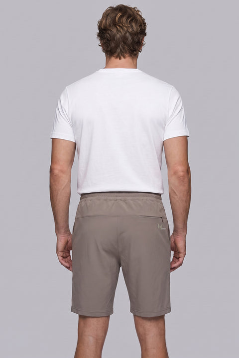 Orta Vizon Techno-Line Regular Fit Çıtçıtlı Beli Lastikli Örme Esnek Sweat Şort
