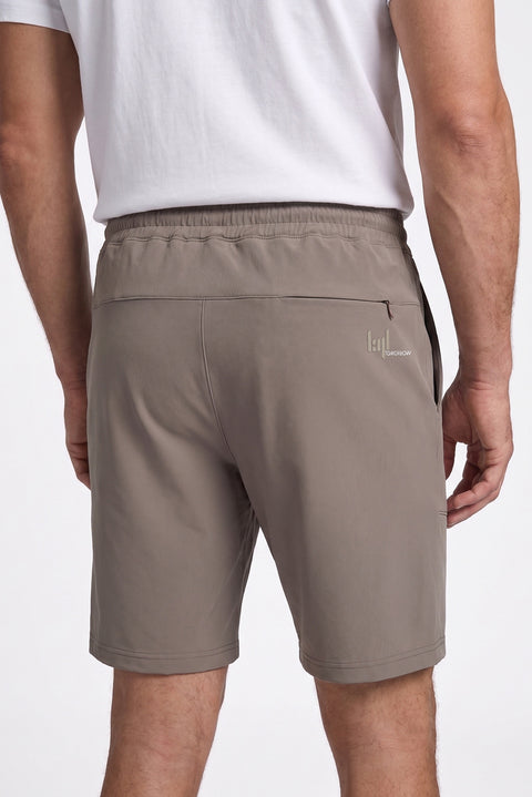 Orta Vizon Techno-Line Regular Fit Çıtçıtlı Beli Lastikli Örme Esnek Sweat Şort