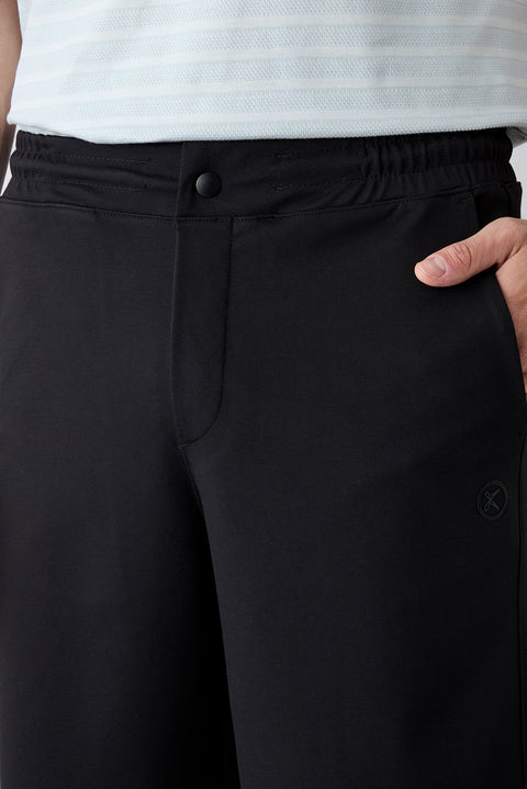 Black Regular Fit Knitted Shorts