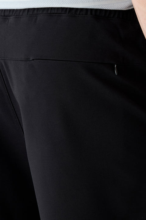Siyah Techno-Line Regular Fit Çıtçıtlı Beli Lastikli Örme Esnek Sweat Şort