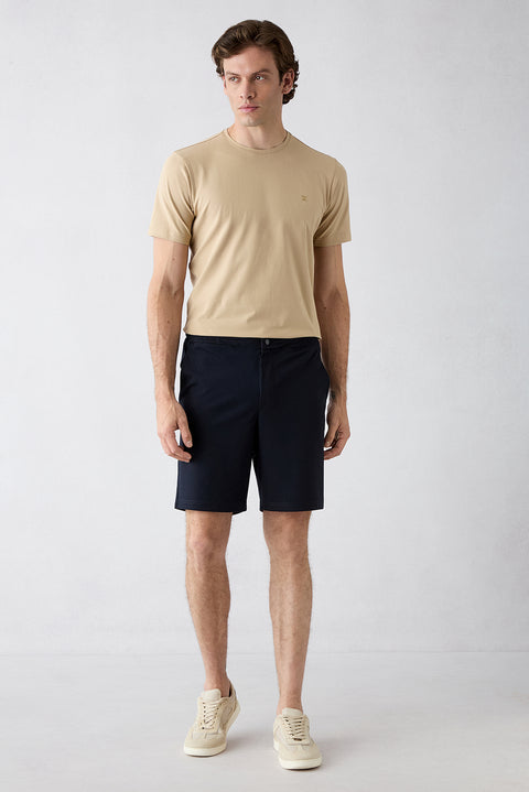 Dark Navy Regular Fit Knitted Shorts