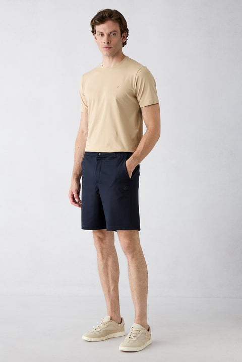 Dark Navy Regular Fit Knitted Shorts