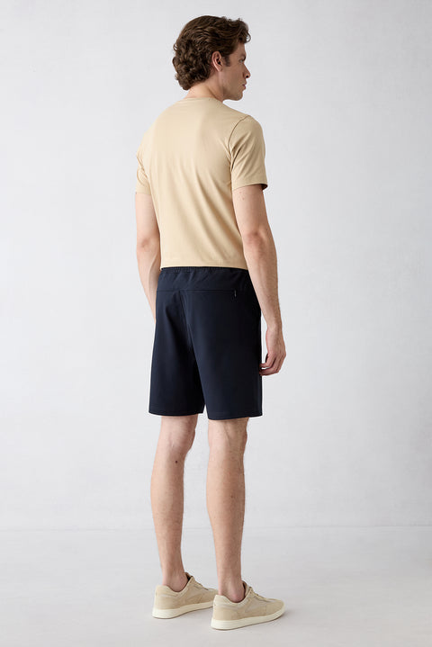 Dark Navy Regular Fit Knitted Shorts