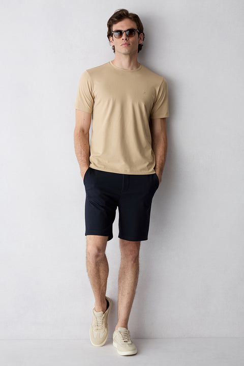 Dark Navy Regular Fit Knitted Shorts