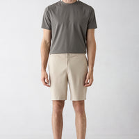 Light Beige Regular Fit Knitted Shorts