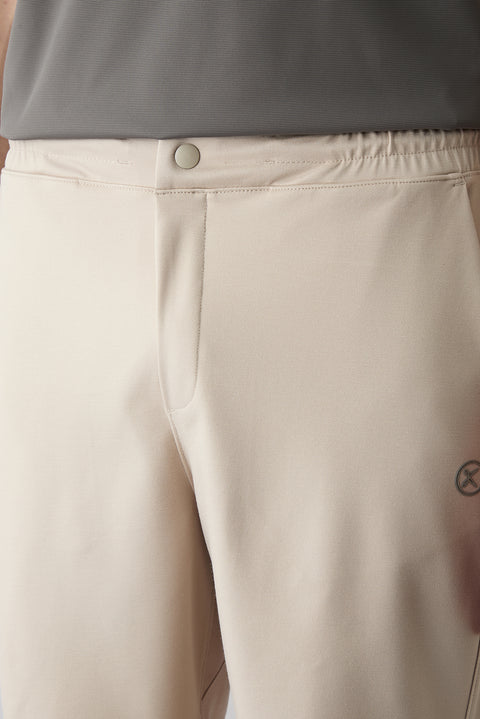 Light Beige Regular Fit Knitted Shorts