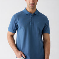 Indigo Polo Collar Regular Fit Cotton T-shirt