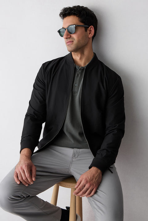 Dark Anthracite Polo Collar Regular Fit Cotton T-shirt