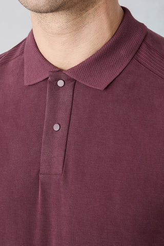  Koyu Bordo Regular Fit Çıtçıtlı Polo Yaka Ribana Detaylı Lyocell Karışımlı Tişört