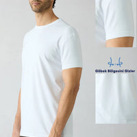 White Crew Neck Muscle Fit Lycra Stretch Basic T-Shirt