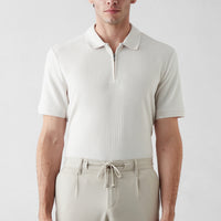 Taş Fermuarlı Polo Yaka Regular Fit %100 Pamuk Desenli Tişört