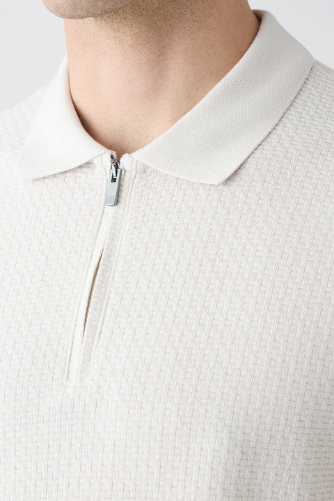 Stone Collar Polo Regular Fit Cotton Patterned T-shirt