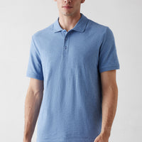 Aviator Blue Regular Fit Polo Collar Cotton Mercerized T-shirt
