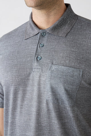  Siyah Regular Fit Desenli Nakışlı Cepli Düğmeli Polo Yaka Tişört