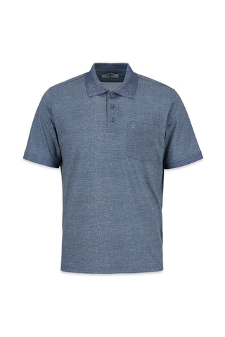  İndigo Regular Fit Desenli Nakışlı Cepli Düğmeli Polo Yaka Tişört