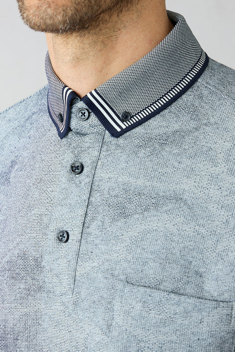 Medium Navy Polo Collar Regular Fit T-shirt