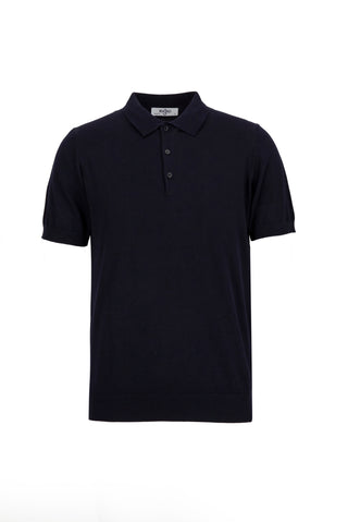  Koyu Lacivert Regular Fit Düğmeli Polo Yaka Örme Tişört
