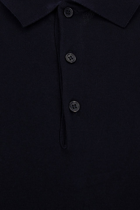 Dark Navy Regular Fit Polo Collar Knit T-shirt