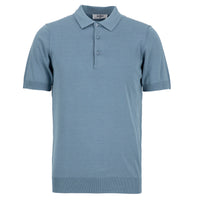 Light Blue Regular Fit Polo Collar Knit T-shirt