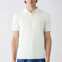 Off-White Regular Fit Polo Collar Knit T-shirt