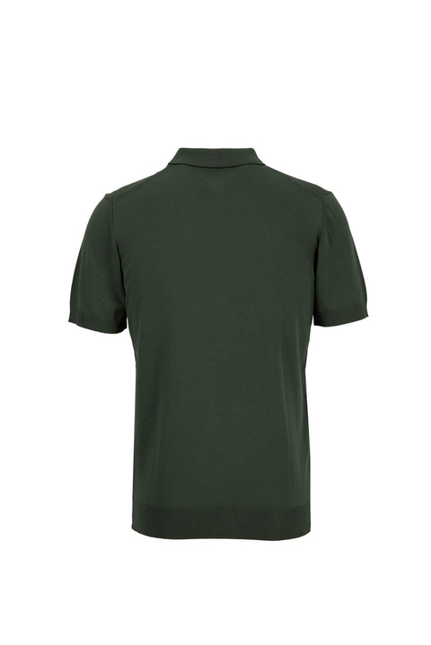 Orta Haki Regular Fit Düğmeli Polo Yaka Örme Tişört