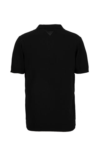  Siyah Düğmesiz Polo Yaka Regular Fit Örme Tişört