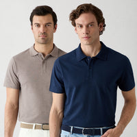 840 Regular Fit Cotton Plain Polo Shirt (Pack of 2)