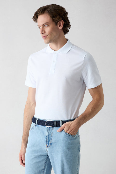 940 Düğmeli Polo Yaka Regular Fit Pamuklu Düz 2'li Paket Tişört Seti