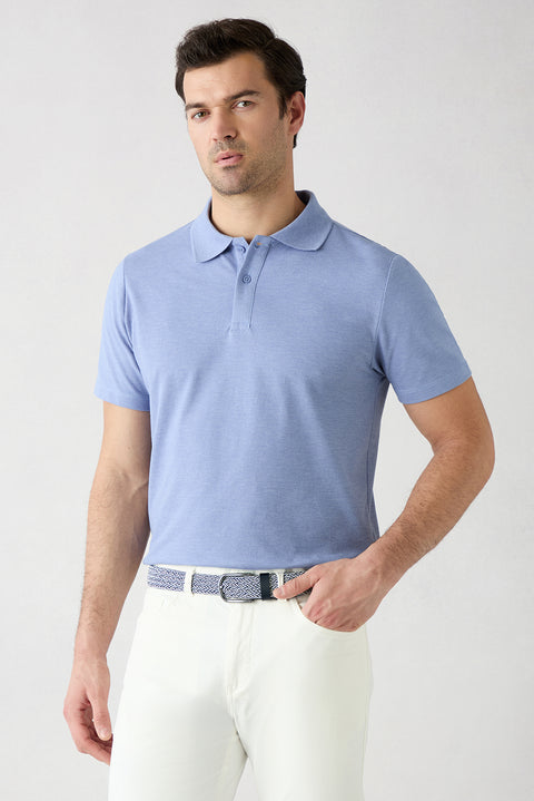 940 Düğmeli Polo Yaka Regular Fit Pamuklu Düz 2'li Paket Tişört Seti