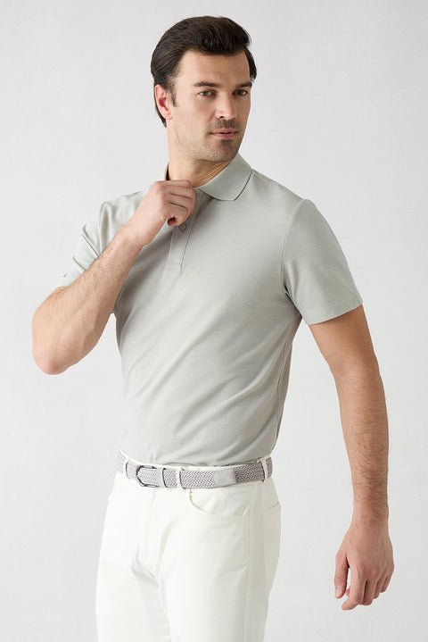 F30 Düğmeli Polo Yaka Regular Fit Pamuklu Düz 2'li Paket Tişört Seti