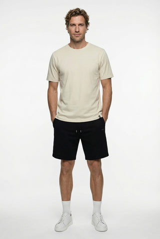  Ekru Bisiklet Yaka Regular Fit Nefes Alabilen Pamuk Tişört