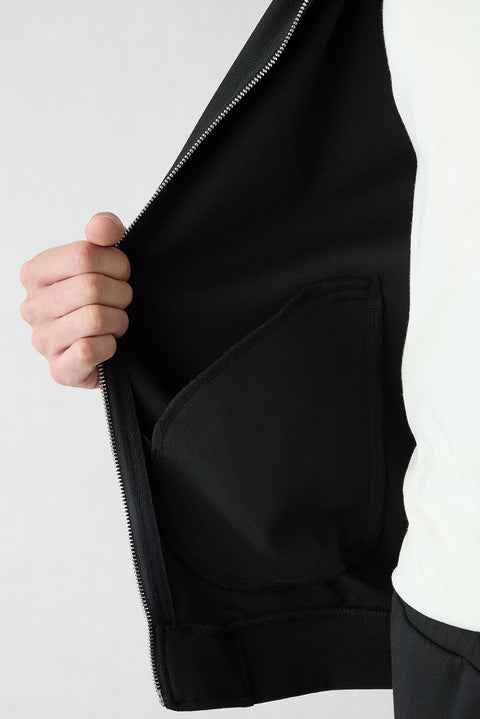 Siyah Fermuarlı Esnek Bomber Sweat Hırka