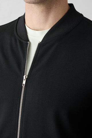  Siyah Fermuarlı Esnek Bomber Sweat Hırka
