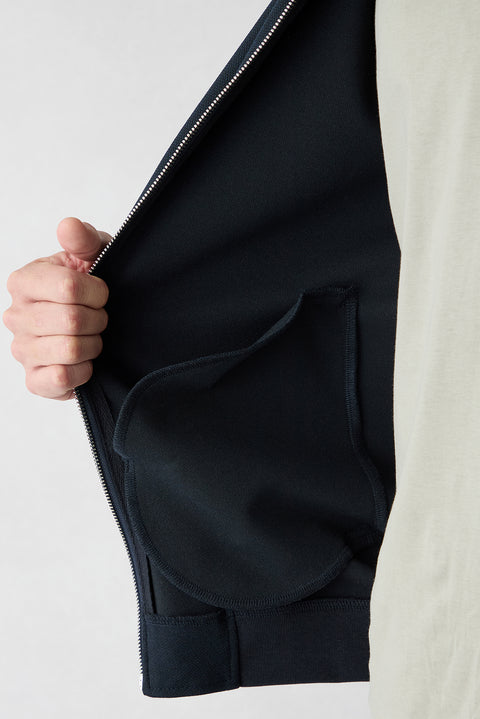 Koyu Lacivert Fermuarlı Esnek Bomber Sweat Hırka