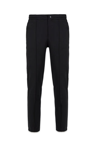  Siyah Regular Fit Likralı Düz Beli Bağcıklı Lastikli Sweatpant