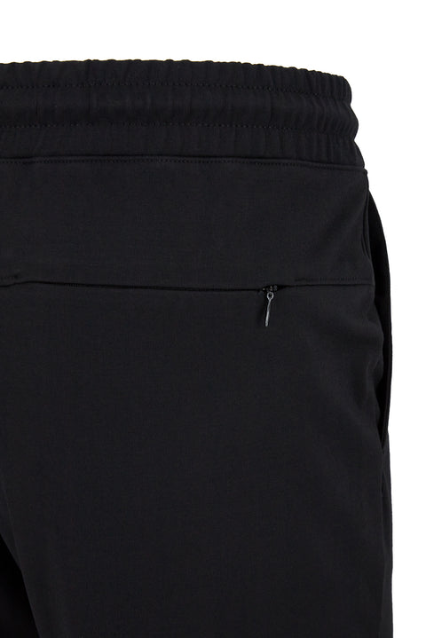 Siyah Techno-Line Cepli Likralı Esnek Beli Lastikli İpli Sweatpant / Eşofman Altı
