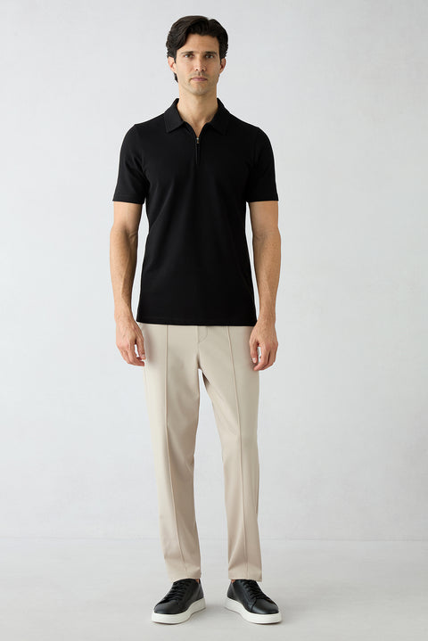 Açık Bej Techno-Line Cepli Likralı Esnek Beli Lastikli İpli Sweatpant / Eşofman Altı