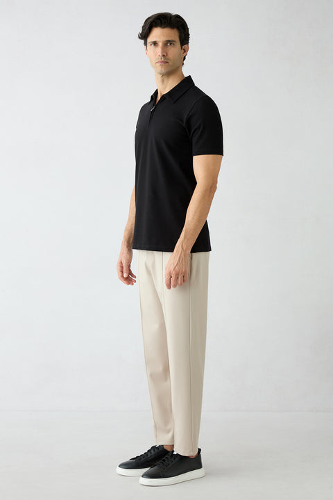 Açık Bej Techno-Line Cepli Likralı Esnek Beli Lastikli İpli Sweatpant / Eşofman Altı